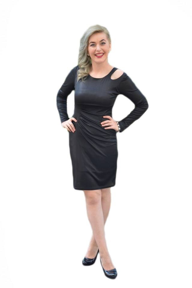 Rochie cu un decupaj pe umarul stang,D&J Exclusive, Negru