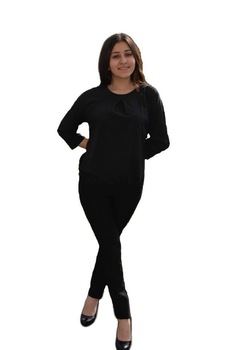 Bluza subtire cu croiala simpla,D&J Exclusive, Negru Bluza subtire cu croiala simpla,D&J Exclusive, Negru