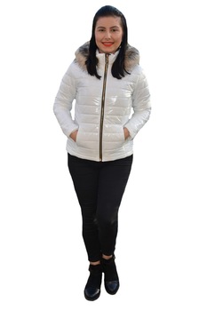 Jacheta casual Anca,scurta,model lucios,D&J Exclusive, Alb Jacheta casual Anca,scurta,model lucios,D&J Exclusive, Alb