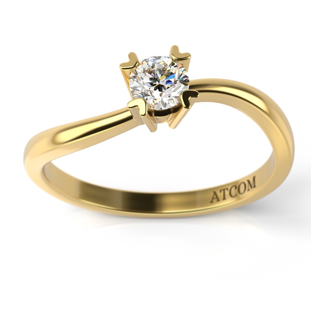 Inel de logodna din aur galben cu diamant Haleb 56