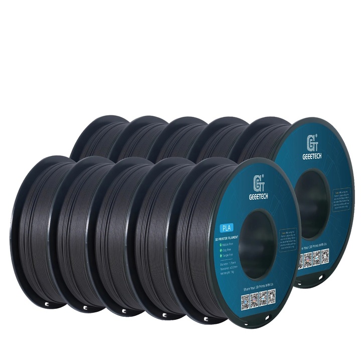 Filament 3D PLA, 1.75mm, 1kg, Set, Culoare Lemn Ebony, Compatibil cu imprimante FDM