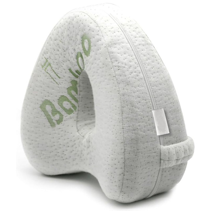 Perna ortopedica pentru genunchi si picioare, Rqiurpn, spuma cu memorie, detasabila husa bambus, Folosit pentru ameliorarea durerilor de sciatica, spate, sold, genunchi, articulatii