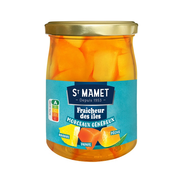 Salata fructe papaya, ananas, piersici 525 gr St. Mamet