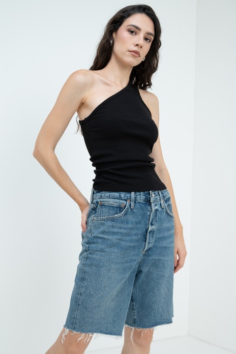 AGOLDE, Топ Verica с лиосел с едно рамо, Черен