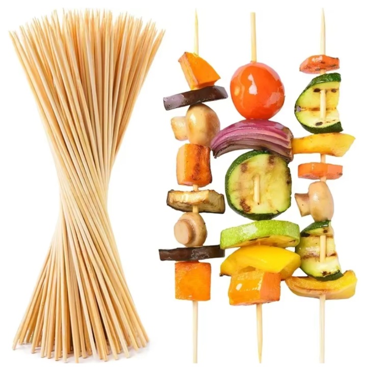 Set de 90 bete de bambus pentru saslac, 25 cm, biodegradabile