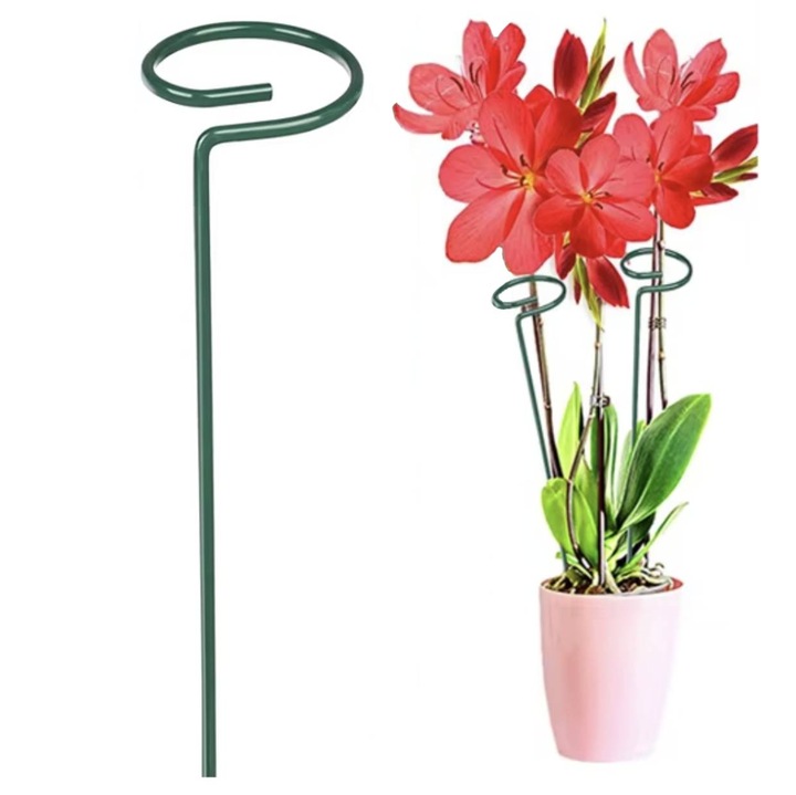 Suport pentru flori, 40 cm, metal, verde inchis