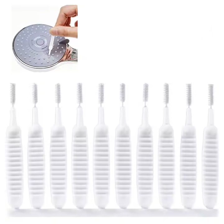 Set 10 perii curatare duze dus alb 6x0,5cm