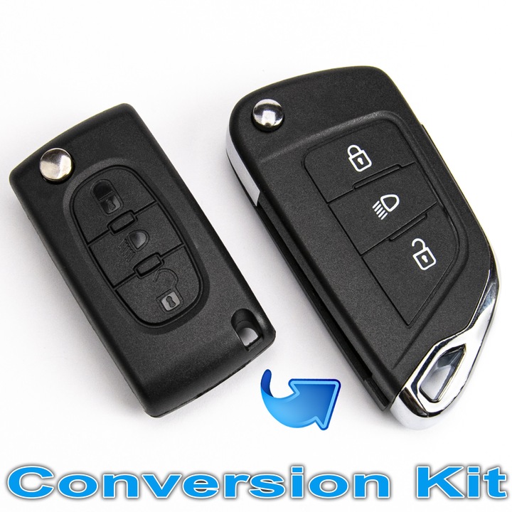 Kit de conversie carcasa cheie pentru Citroen Berlingo, C2, C3, C4, C5, Jumper, Peugeot 307, 407, Boxer, Partner Combispace, fara electronica, lama VA2, stare noua