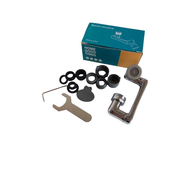 Adapter pentru robinet cu aerator, Amazon, extensie rotativa, filtr multistrat, cupru, set