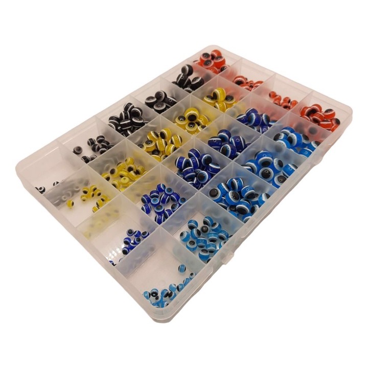 Set de 400 de margele Evil Eye, Amazon, Multicolor, 25,6x19x2,6 cm