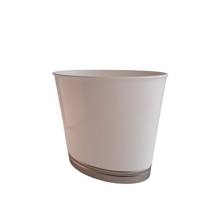 Cos de gunoi oval, AAMAZON, alb, 27,9x16,3x25,4cm