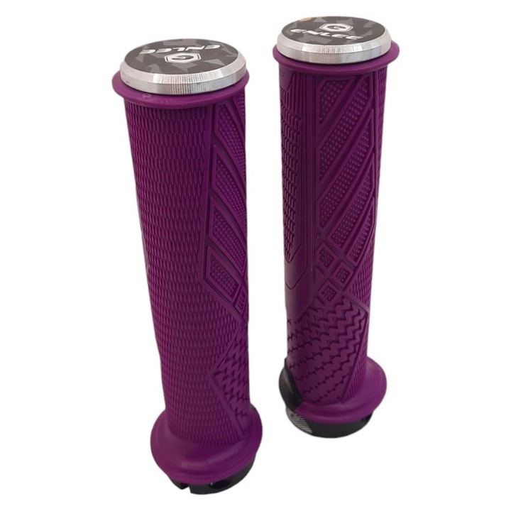 Mansoane bicicleta, AAMAZON, 140mm, antiviolente, violet, set 2 bucati