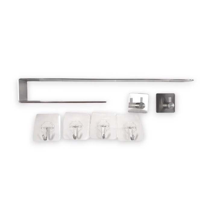 Suport prosoape 37 cm, 4 carlige, 2 umerase