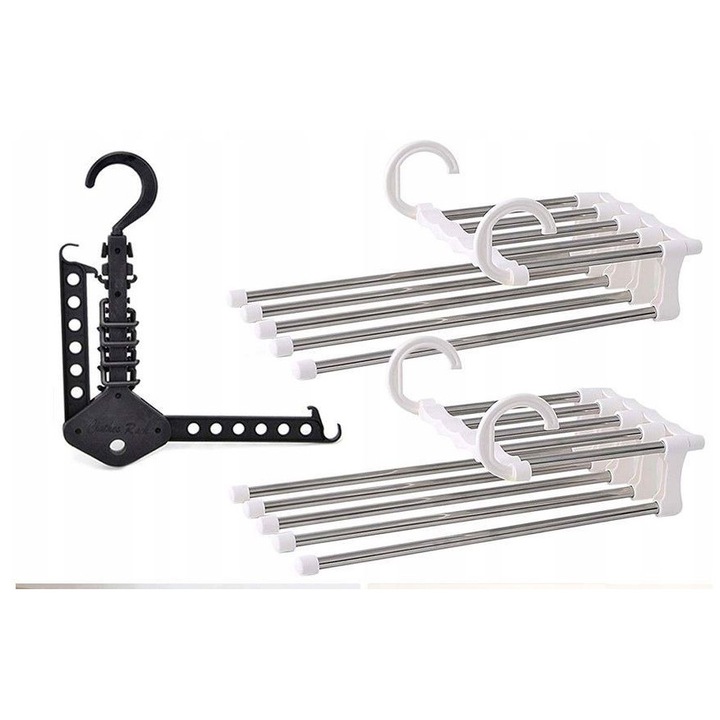 Set 3 Umerase pentru Spoduri, AAMAZON, Negru, Design Extensibil, Economisire Spatiu