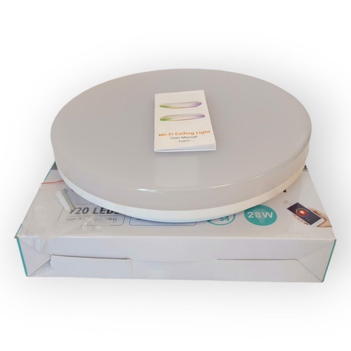 Плафон LED Bewahly 28W, RGB, 28x28x5.5cm, wodoszczelna IP54