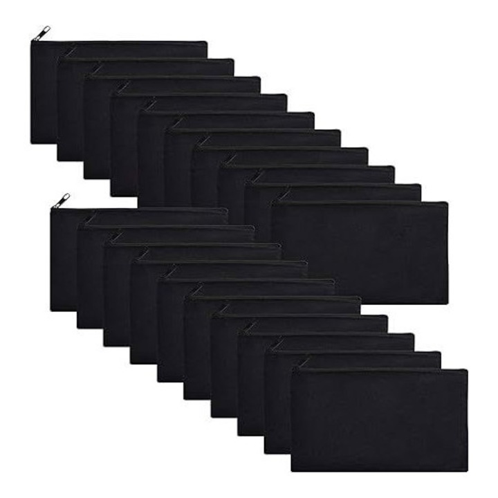 Несесери за моливи, Amazon, памук, 20x11.5 см, черни, комплект от 17 части