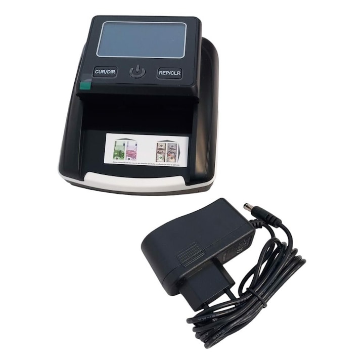 Детектор за фалшиви банкноти, AAMAZON, 155x137x82 мм, LED, директно захранване или чрез адаптер