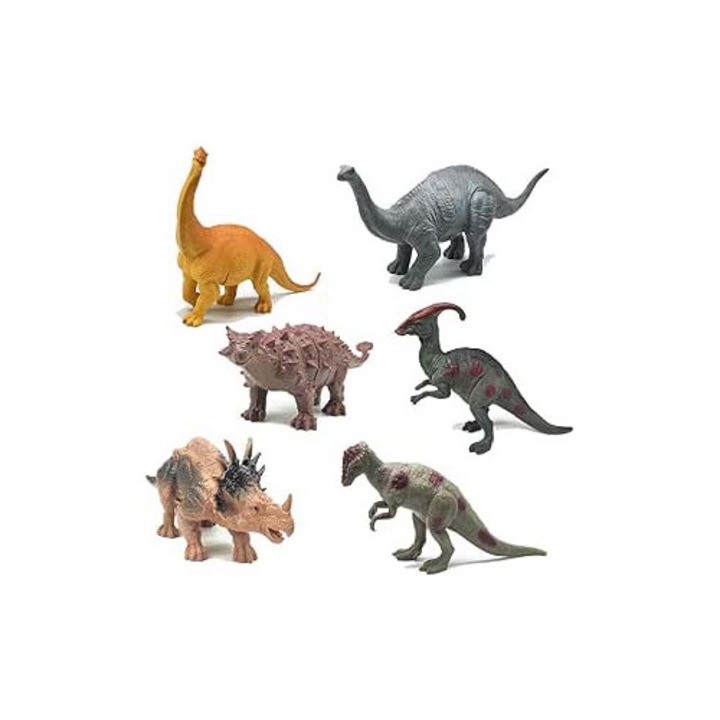 Комплект фигурки на динозавър от 6 части AAMAZON, размери 15x18 см, различни цветове