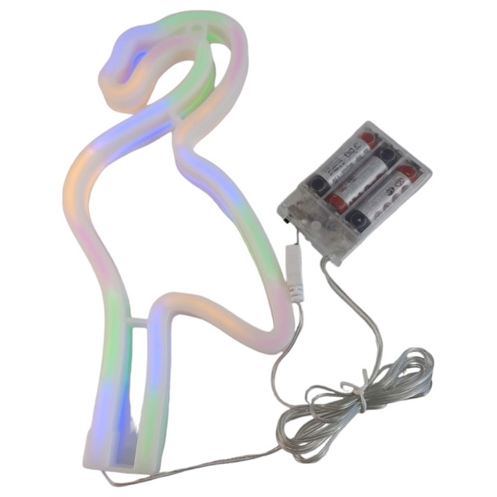 Lampa de veghe LED Neon Flamingo, Amazon, alimentare USB