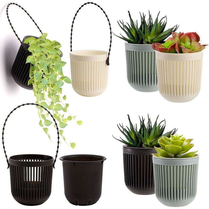 Set 12 ghivece suspendate, SOUJOY, 8,5x8,5x9cm, multicolor