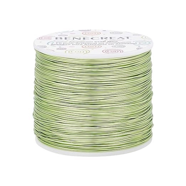 Sarma aluminiu Benecreat 0,8mm verde 7x6cm 235m