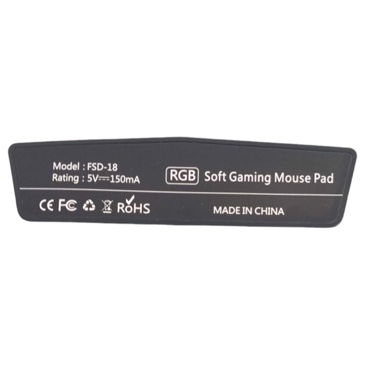 Mousepad GIM FSD-18, 15 moduri iluminare, negru, 350x250x5mm