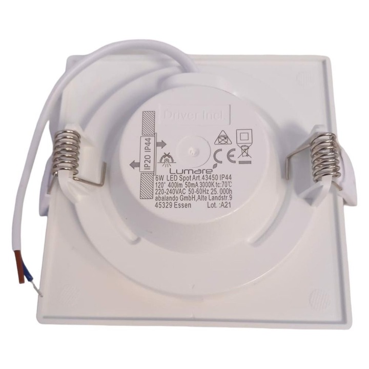 Set 9 spoturi LED Lumare 6W alb 11,5x11,5x2,8cm