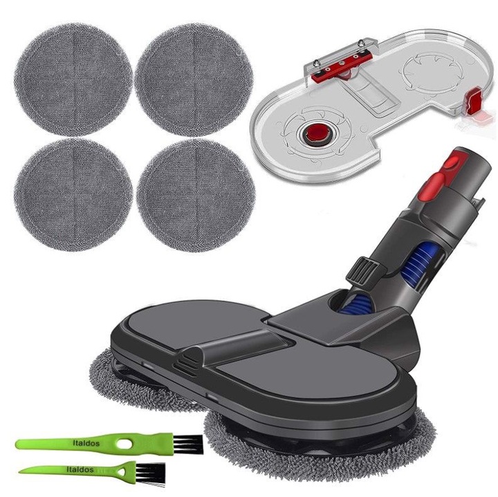 Cap de mop electric Amazon multifunctional cu rezervor apa si lavete microfibra, 15.5x28.3cm