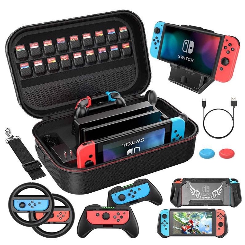Set accesorii 12 in 1 pentru Nintendo Switch, husa de protectie