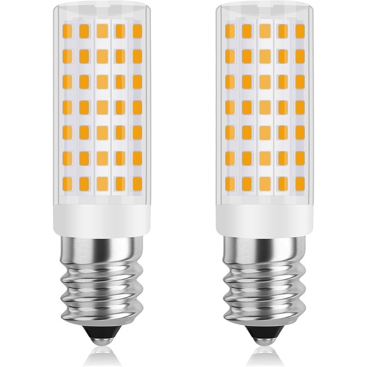 Becuri LED E14 5W, 3000K, set 2 bucati, dimensiune 64.5x18.5mm, alb cald