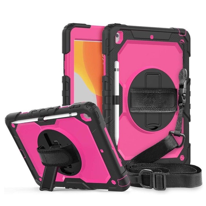 Husa tableta WeeYuu pentru iPad 10,2", 360° rotativa, suport pentru Apple Pencil, 27x19x2cm, multicolor