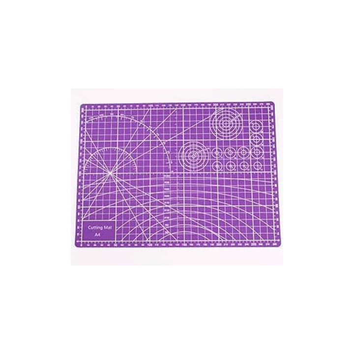 Mata de taiat A4 PVC, AukCherie, auto-regeneranta, violet, 30x45cm