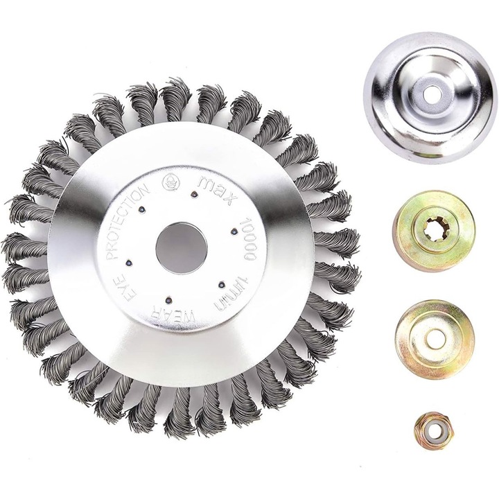 Trimmer de iarba YUET, 200x200x60mm, din otel, pentru indepartarea plantelor necontrolate, culoare argintie