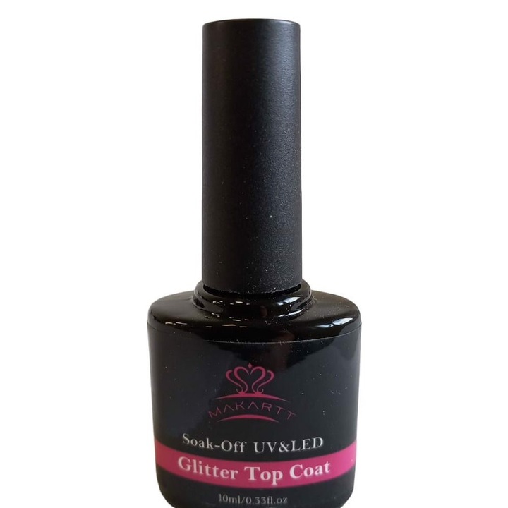 Lac gel unghii Makartt, top brocart, 10ml, 8x3.5x2cm