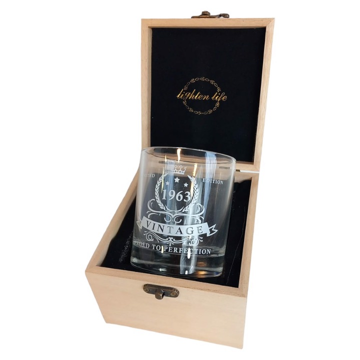 LIGHTEN LIFE whiskyspohár, kristály, 1963, 10x6,6cm