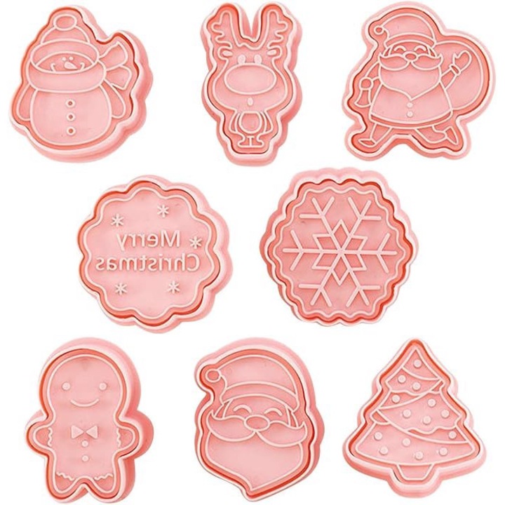 Set forme prajituri ZIYANG 8szt, plastic, desen animat, 21x6.5cm