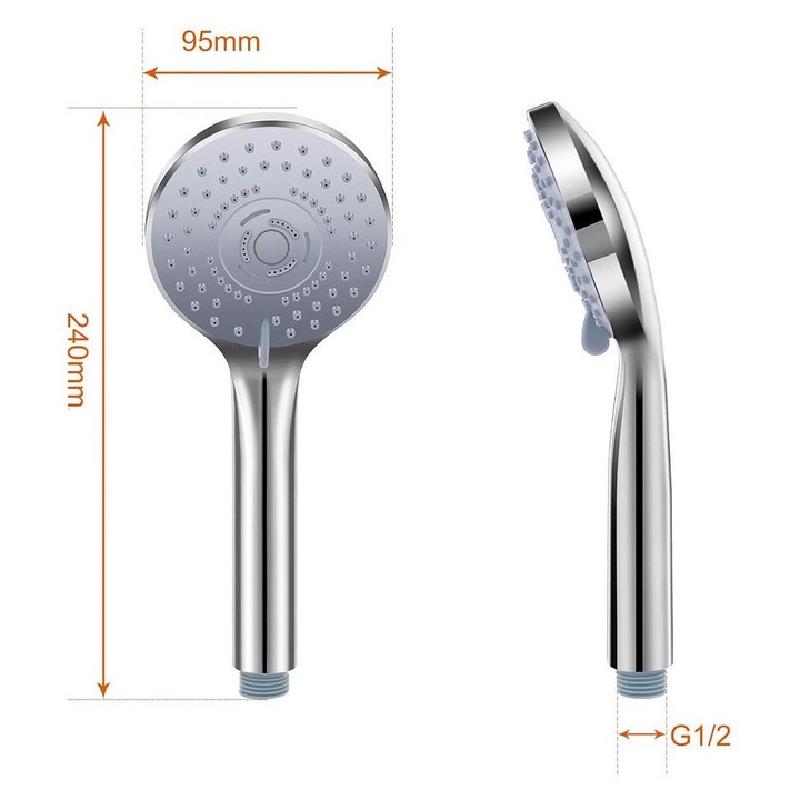Dus cu 5 moduri, LEBAHAN, cromat, 1/2, economisire apa
