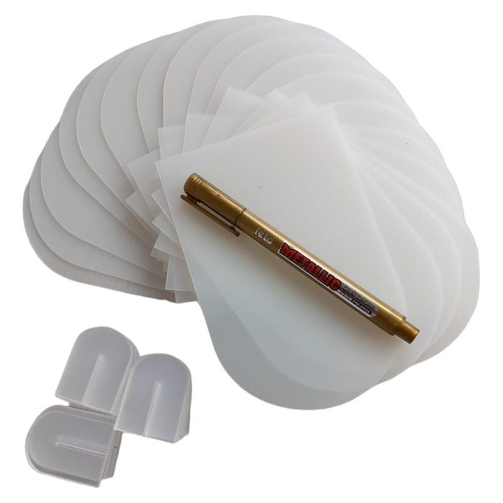 Set 20 tablici acrilice pentru numerotarea meselor, LyTaispuly, 10x10x0,1cm, cu marker auriu