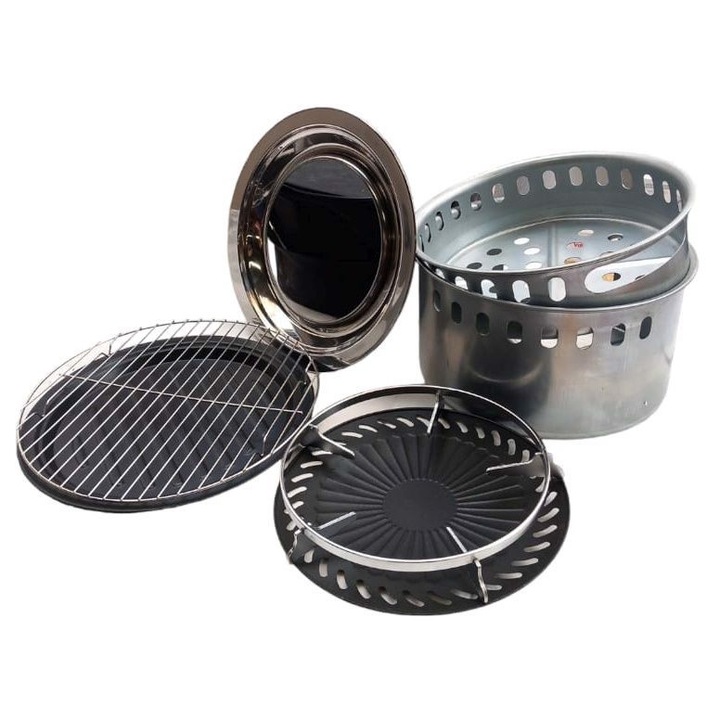 Grill camping, Amazon, 3 in 1, portabil, 29,97x20,07x20,07cm, set complet