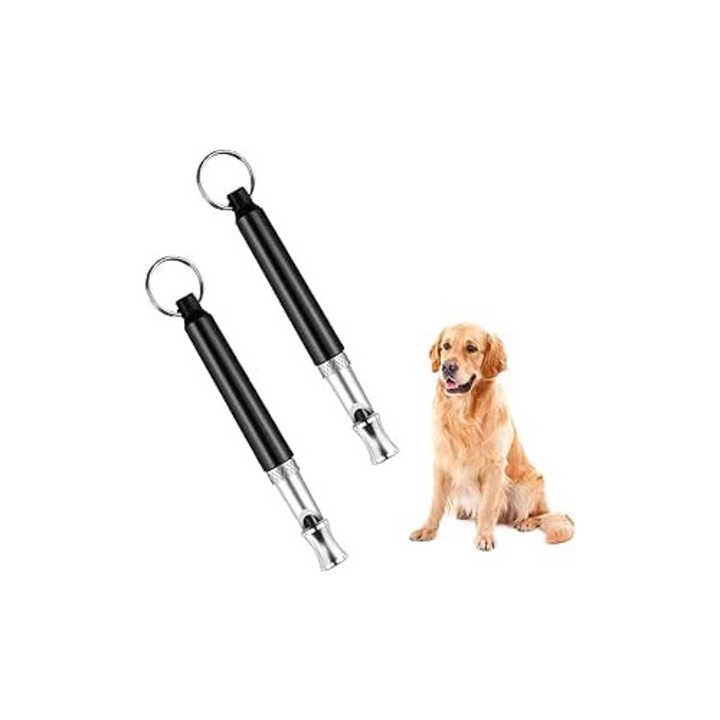 Fluier de antrenament pentru caini, Amazon, metalic, 8x1cm