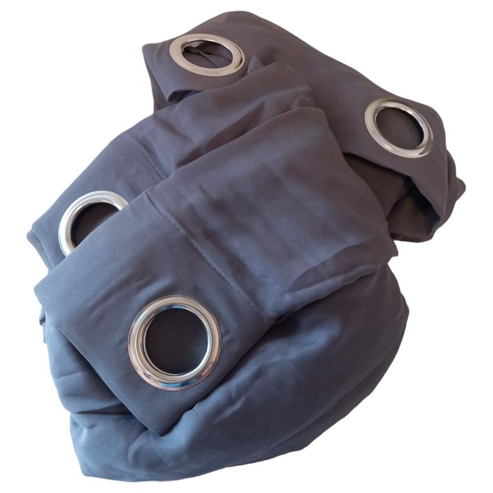 Set perdele semitransparente Pony Dance, grafit, 2x140x245cm