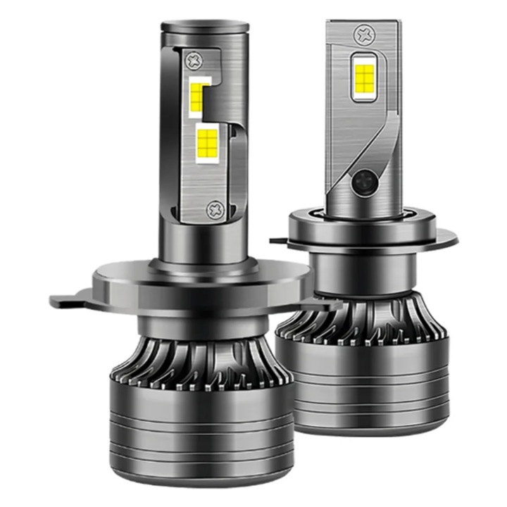 Set 2 Becuri LED H4 180W 16000lm 6000K CANBUS, Faza Scurta si Lunga, 12V, Fara Eroare Bord, Plug & Play