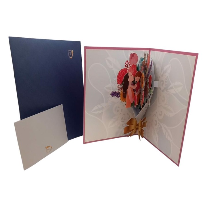 Kartka 3D, XINDY, Bukiet, 21x16cm