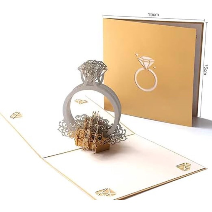 Set de felicitari 3D Lothid, 15x15cm, pentru ocazii speciale, multicolor