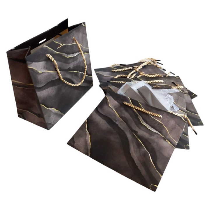 Set 6 pungi cadou marmura 22x20x10cm
