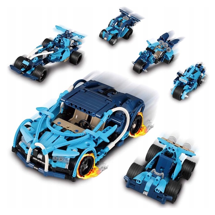 Конструктор 6 в 1, AAMAZON, 509 елемента, модели колички, ABS, за 6-12 години