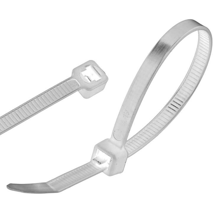 set 100 Bride pentru cabluri, Amazon, 4,8x160mm alb