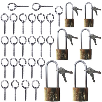 Pachet - 24 x Belciug cu holsurub, 95mm + 2 x Lacat auriu cu tija lunga si 3 chei, 38mm + 2 x Lacat auriu cu tija lunga si 3 chei, 50mm + 2 x Lacat auriu cu tija lunga si 3 chei, 63mm Pachet - 24 x Belciug cu holsurub, 95mm + 2 x Lacat auriu cu tija lunga si 3 chei, 38mm + 2 x Lacat auriu cu tija lunga si 3 chei, 50mm + 2 x Lacat auriu cu tija lunga si 3 chei, 63mm