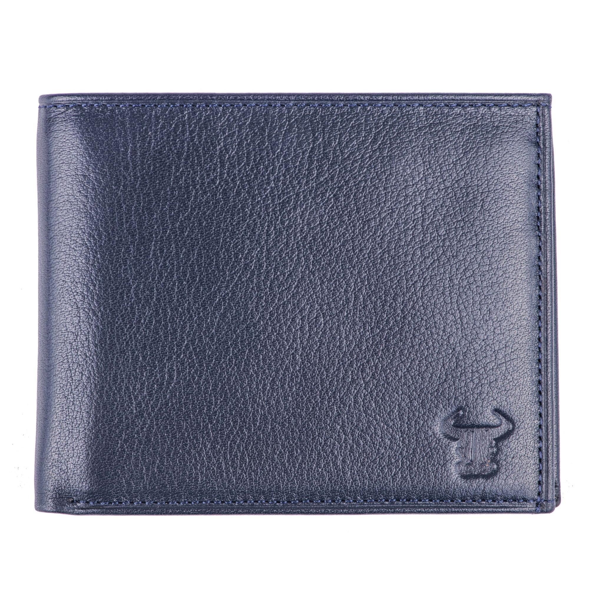 Portofel piele barbati, Toro Nero, Walletian blue
