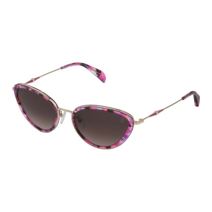 Ochelari de Soare Dama Tous STO387-550GED, Lentile Policarbonat, Protectie UV400, Culoare Multicolor/Maro, Carcasa Inclusa